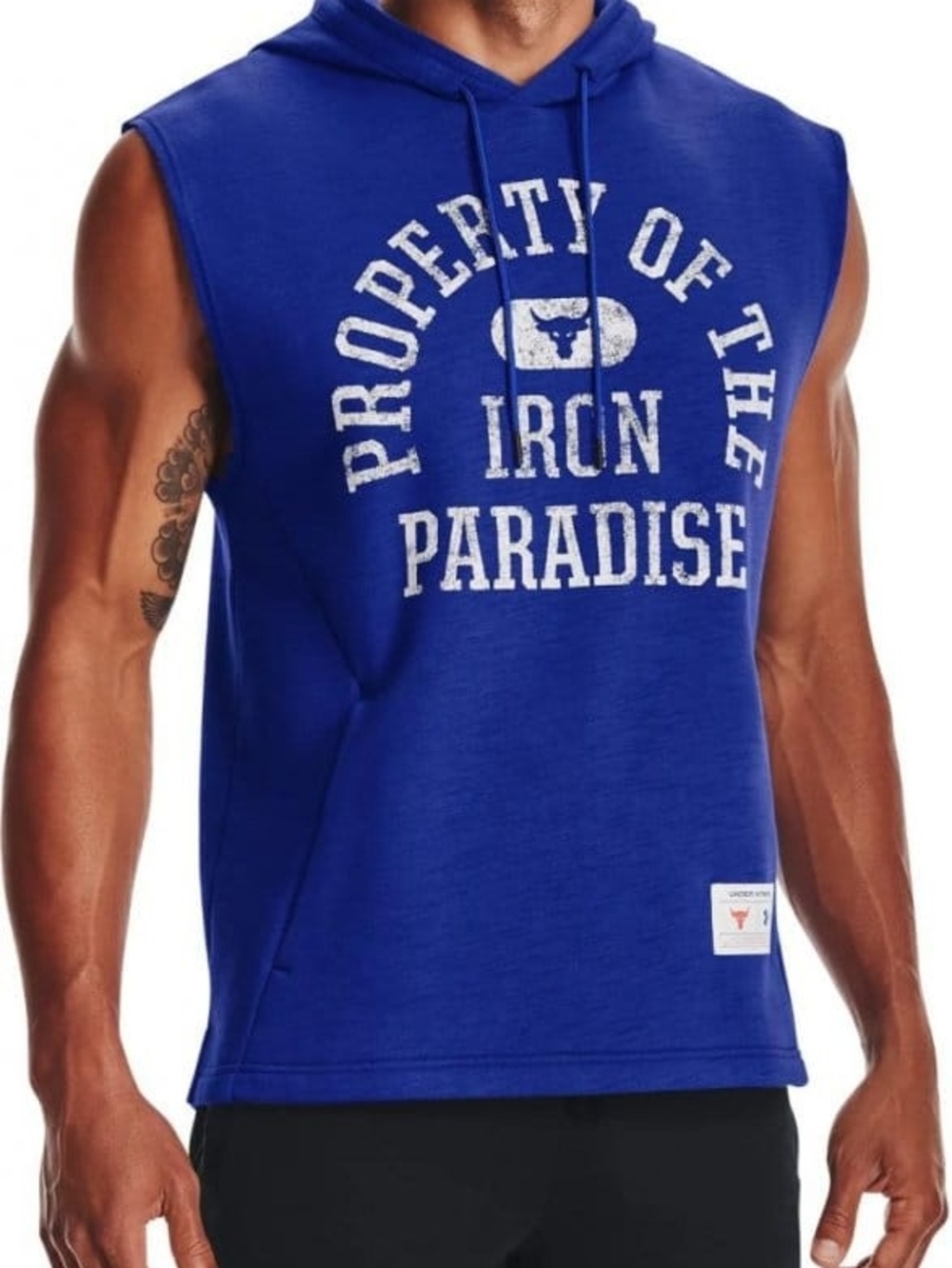 Under Armour Men’s Blue Sleeveless Hoodie - Iron Paradise Graphic